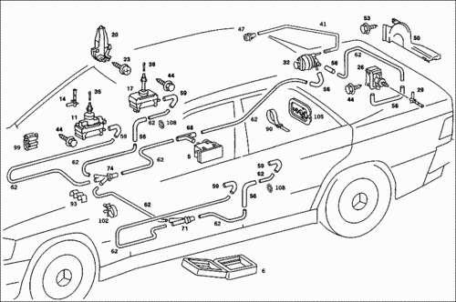 Компрессор центрального замка мерседес w140 схема