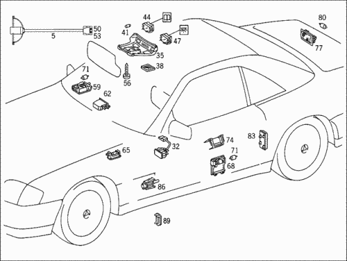 W124 плафон схема