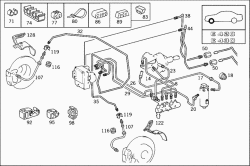 Схема тормозной системы мерседес w210