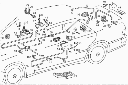 Компрессор центрального замка мерседес w140 схема