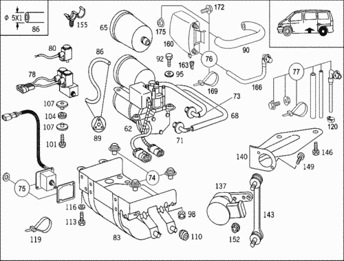 Схема пневмоподвески w220