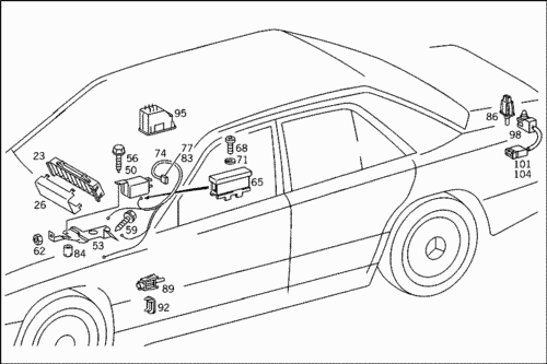 W124 плафон схема