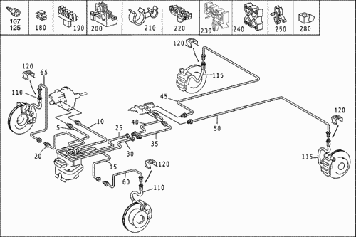 Схема тормозной системы мерседес w210