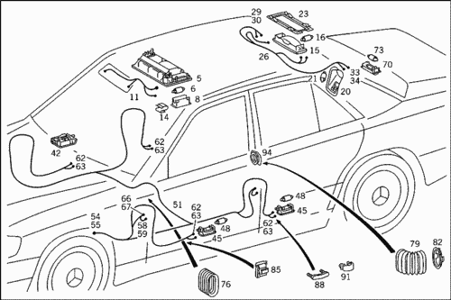 W124 плафон схема