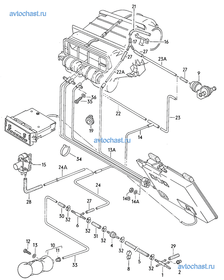 Схема печки ауди 100 с4
