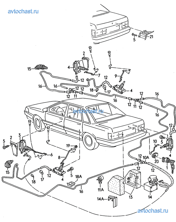Схема центрального замка ауди 100