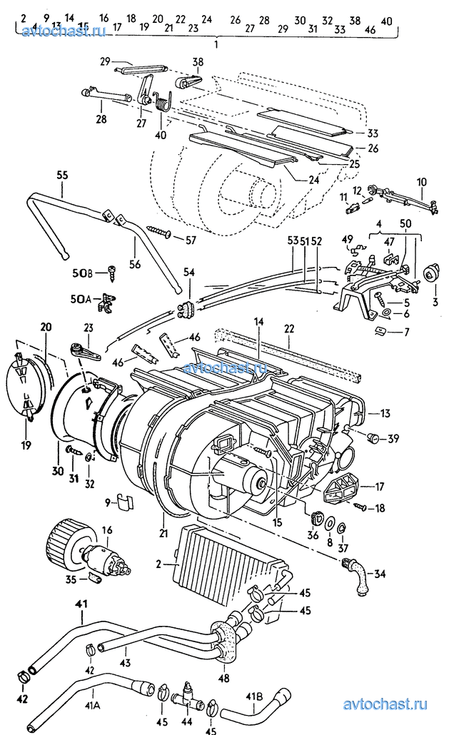 Схема печки ауди 100 с4