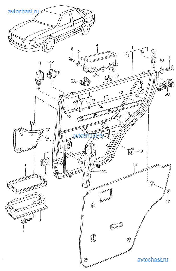 Дверная карта ауди 100