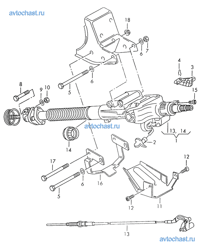 Схема рулевой рейки ауди 100