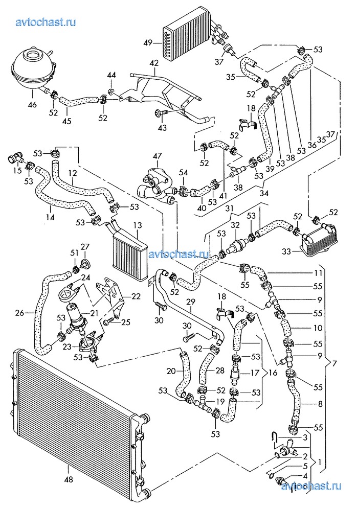 Ауди а5 система охлаждения схема