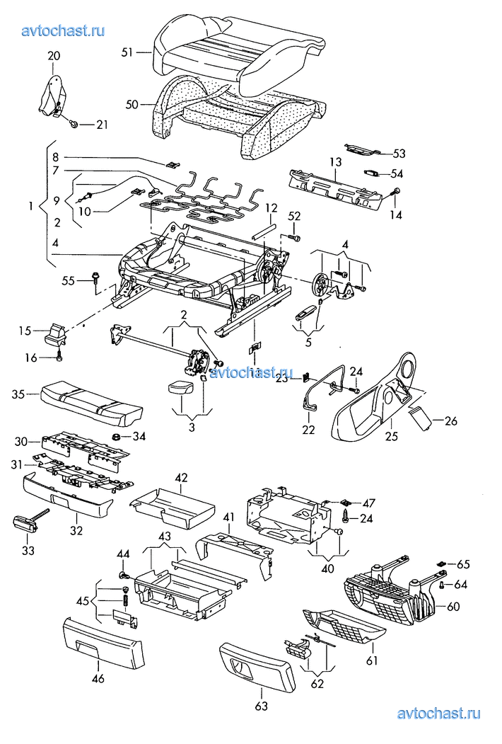 Схема запчастей ауди