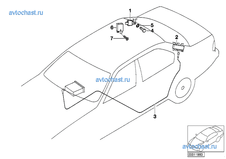 Детали антенны на заднем стекле