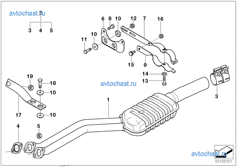 Катализатор/передний доп.глушитель