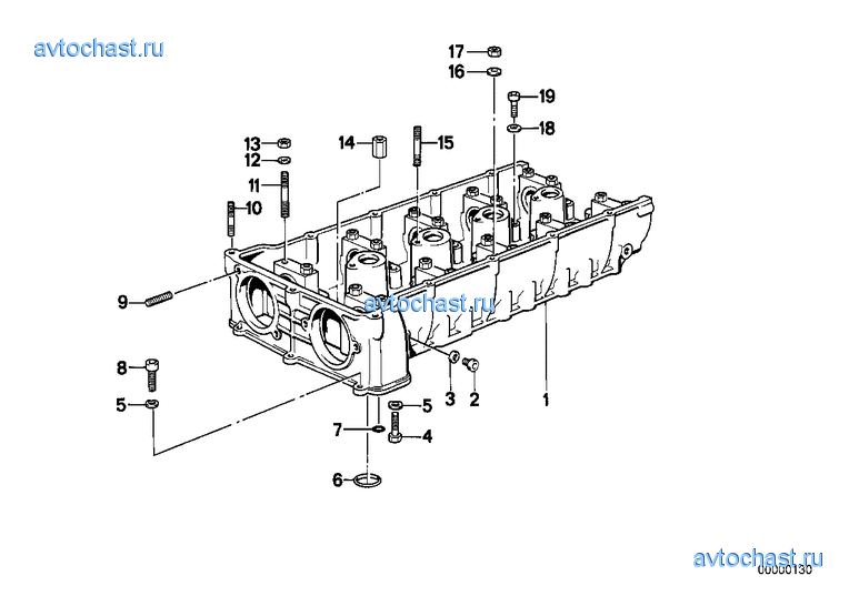 Головка блока ц./промеж.часть картера