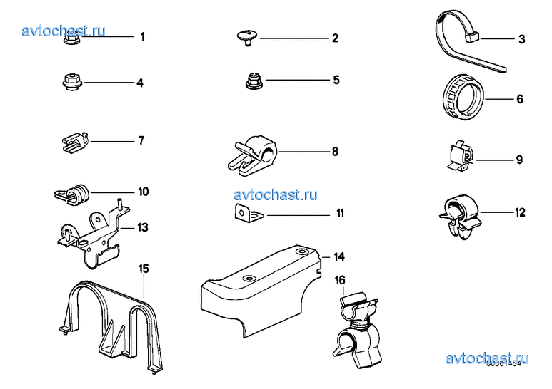 Элементы крепления жгута проводов