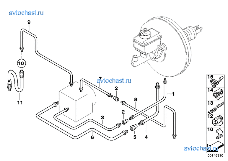 Трубопровод тормозного привода Пд с ASC