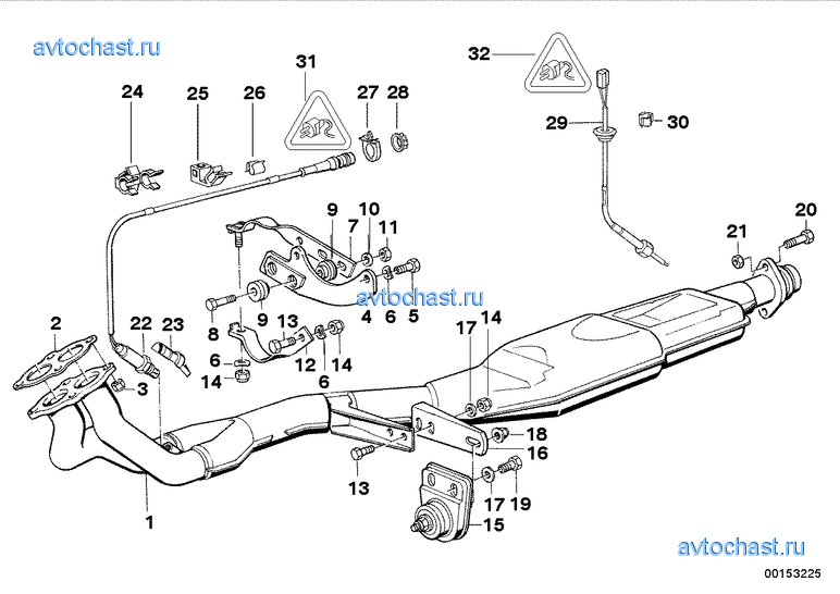 Система выпуска ОГ с катализатором
