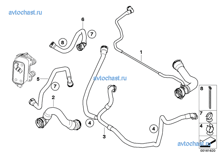 Водяной шланг системы охлаждения