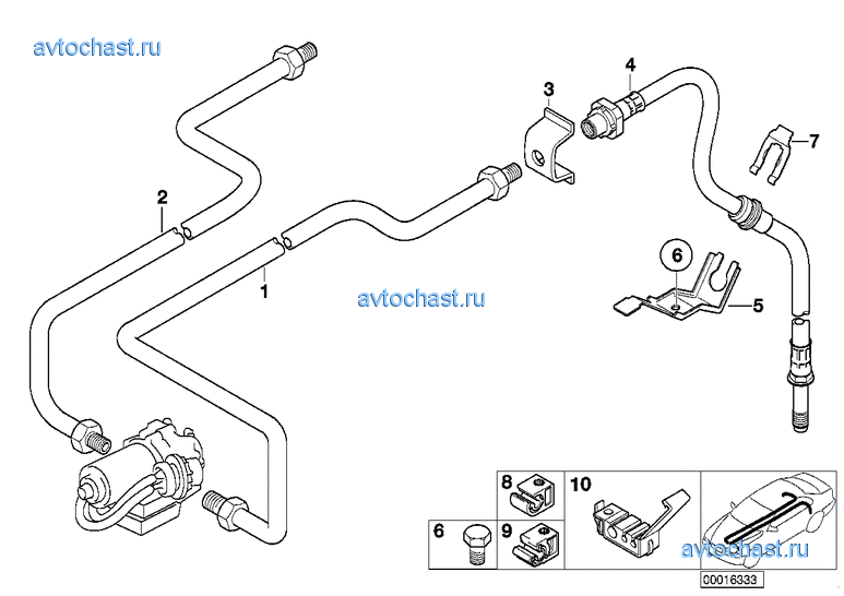 Трубопровод тормозн.привода Зд ABS/ASC+T
