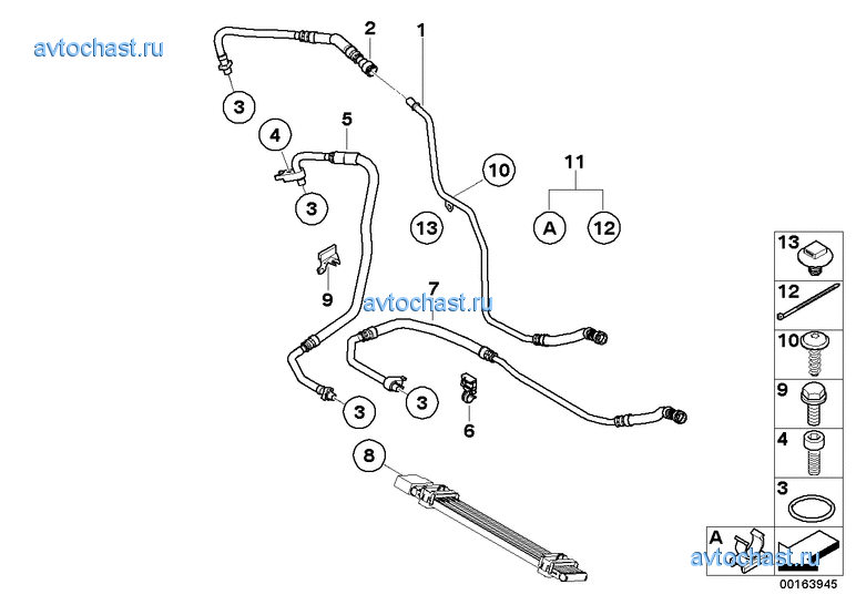 Трубопровод радиатора охл.масла КПП