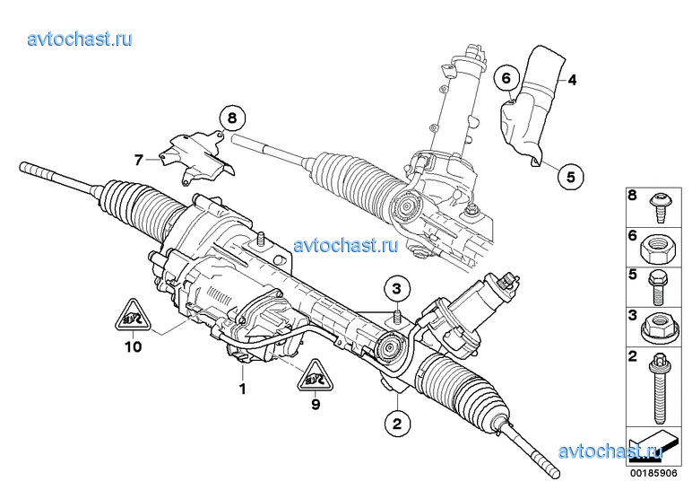 Схема рулевой рейки bmw e39