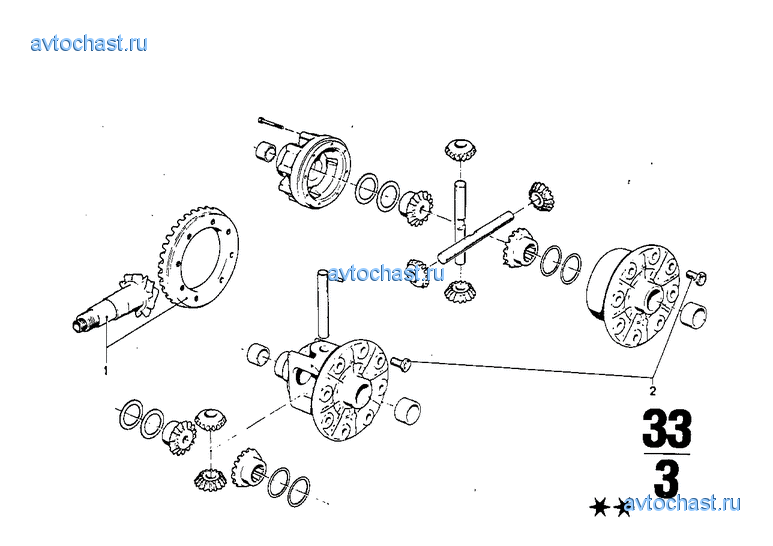 Блок ведомых шестерен
