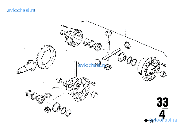 Блок ведомых шестерен