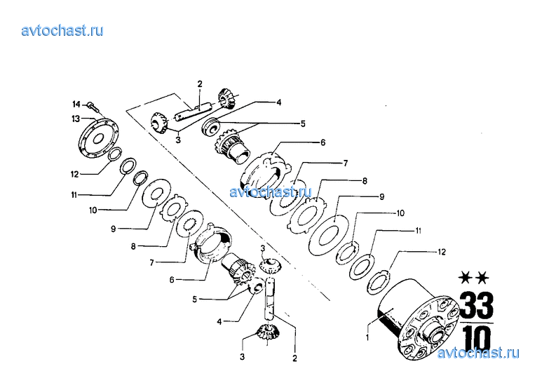 Редуктор заднего моста с блокировкой