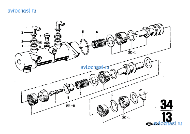 Главный тормозной цилиндр с усилителем