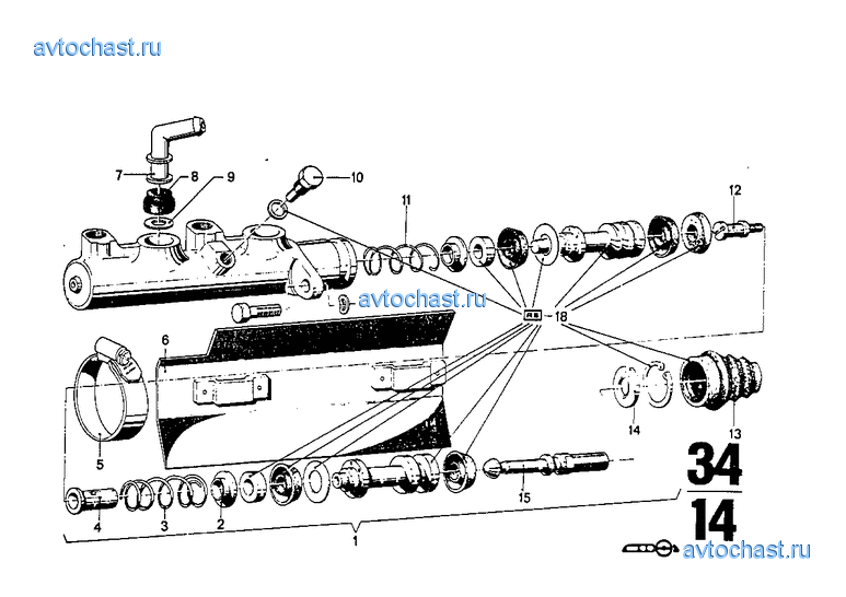 Главный тормозной цилиндр с усилителем
