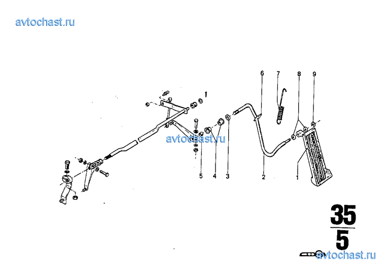 Привод педали акселератора