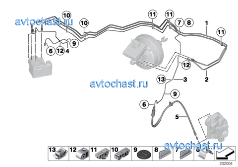 Трубопровод тормозного привода Пд