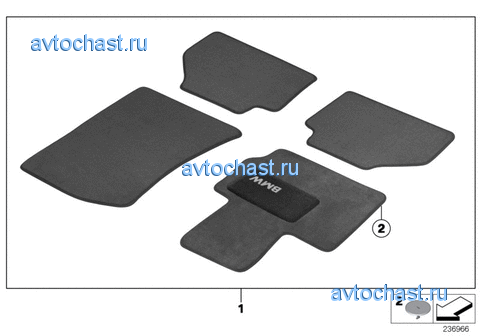 Ножные коврики Velours