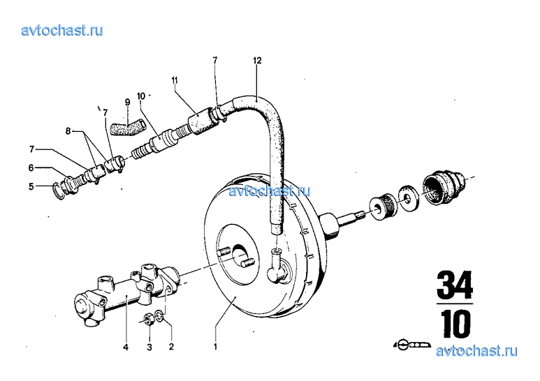 Главный тормозной цилиндр с усилителем