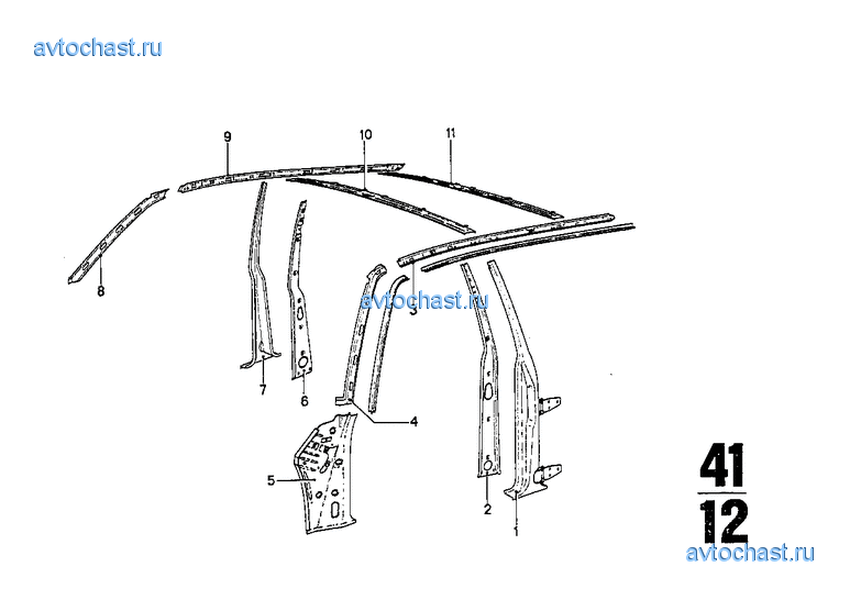 Боковой каркас-лонжерон/стойки
