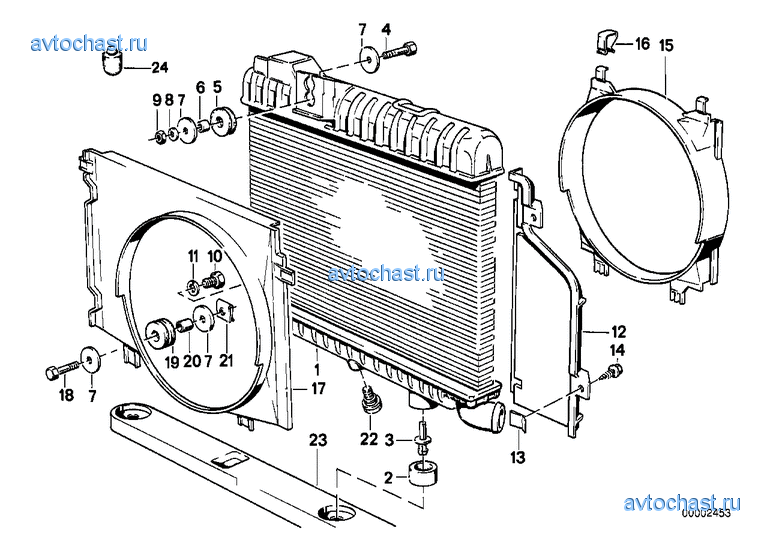 Радиатор водян.охлажд./кожух вентилятора