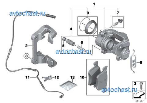 Датчик износа торм.накладки пер.колеса