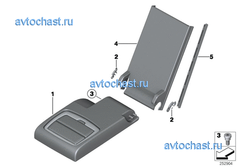 Средний подлокотник сиденья Зд