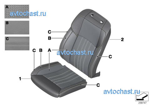 Обивка Indi. м/ф сиденье вент. M-стиль