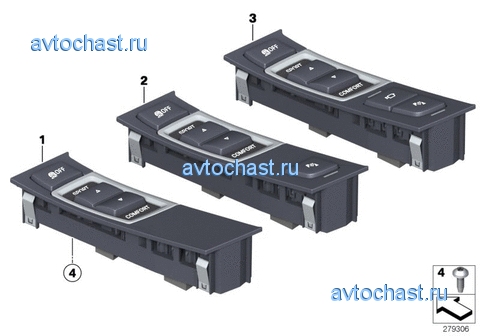 Панель управления в центральной консоли
