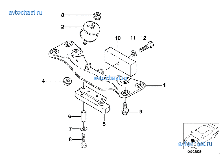 Крепление коробки передач/МКПП
