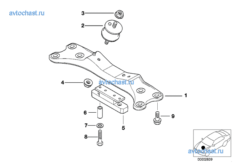 Крепление коробки передач/АКПП