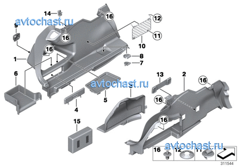 Обшивка багажного отделения Бок