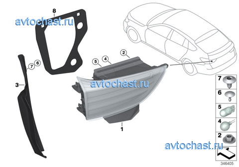 Блок задних фонарей на багажной двери