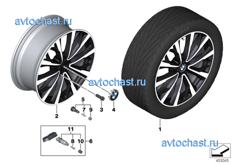 Л/c диск BMW с V-обр.спиц.диз.573 - 19
