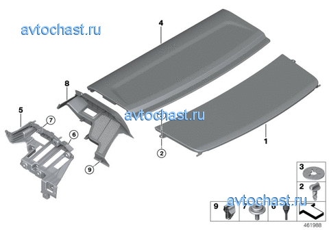 полка за задним сиденьем