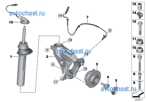 Стойка амортизатора Пд VDC/доп.элементы