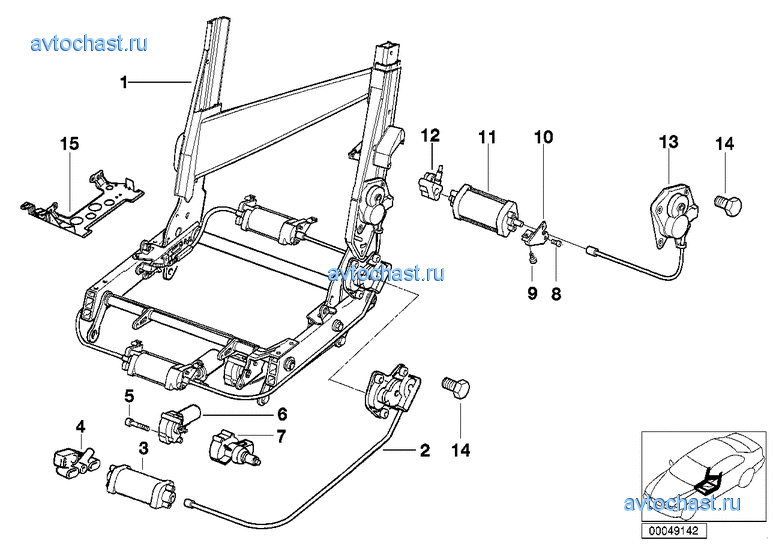 Сиденье Пд каркас спинки