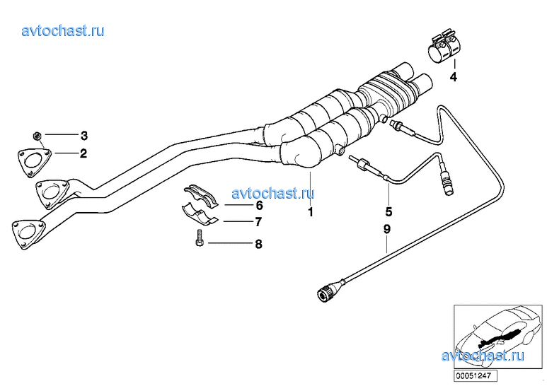 Катализатор/передний доп.глушитель