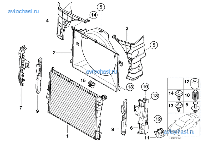 Радиатор водян.охлажд./кожух вентилятора